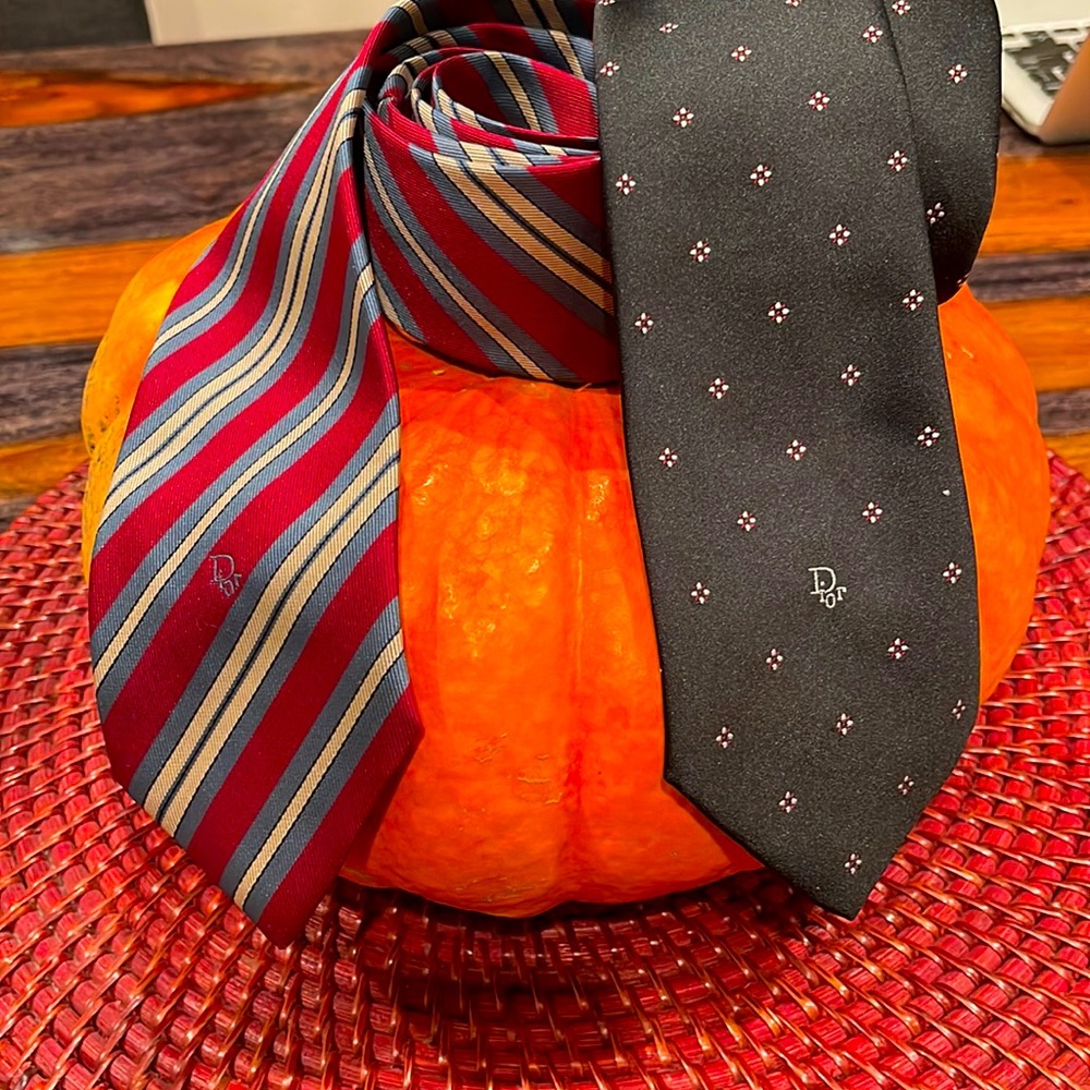 2 Vintage Christian Dior Neck Ties. So Gorgeous
